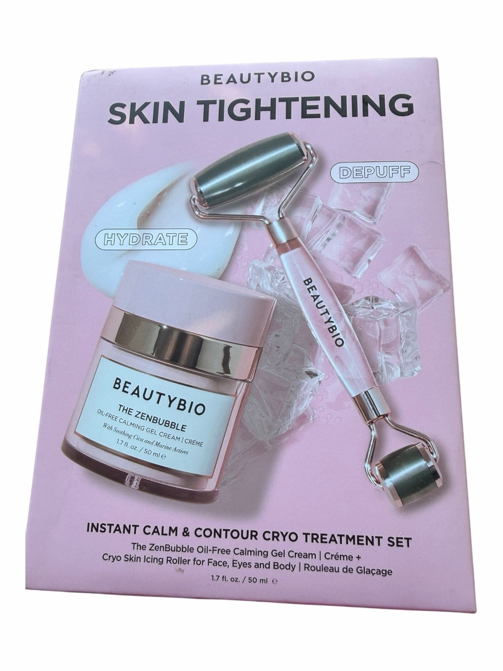 BeautyBio Skin Tightening Cryo Treatment Set NWT Sealed ZenBubble + Cryo Roller